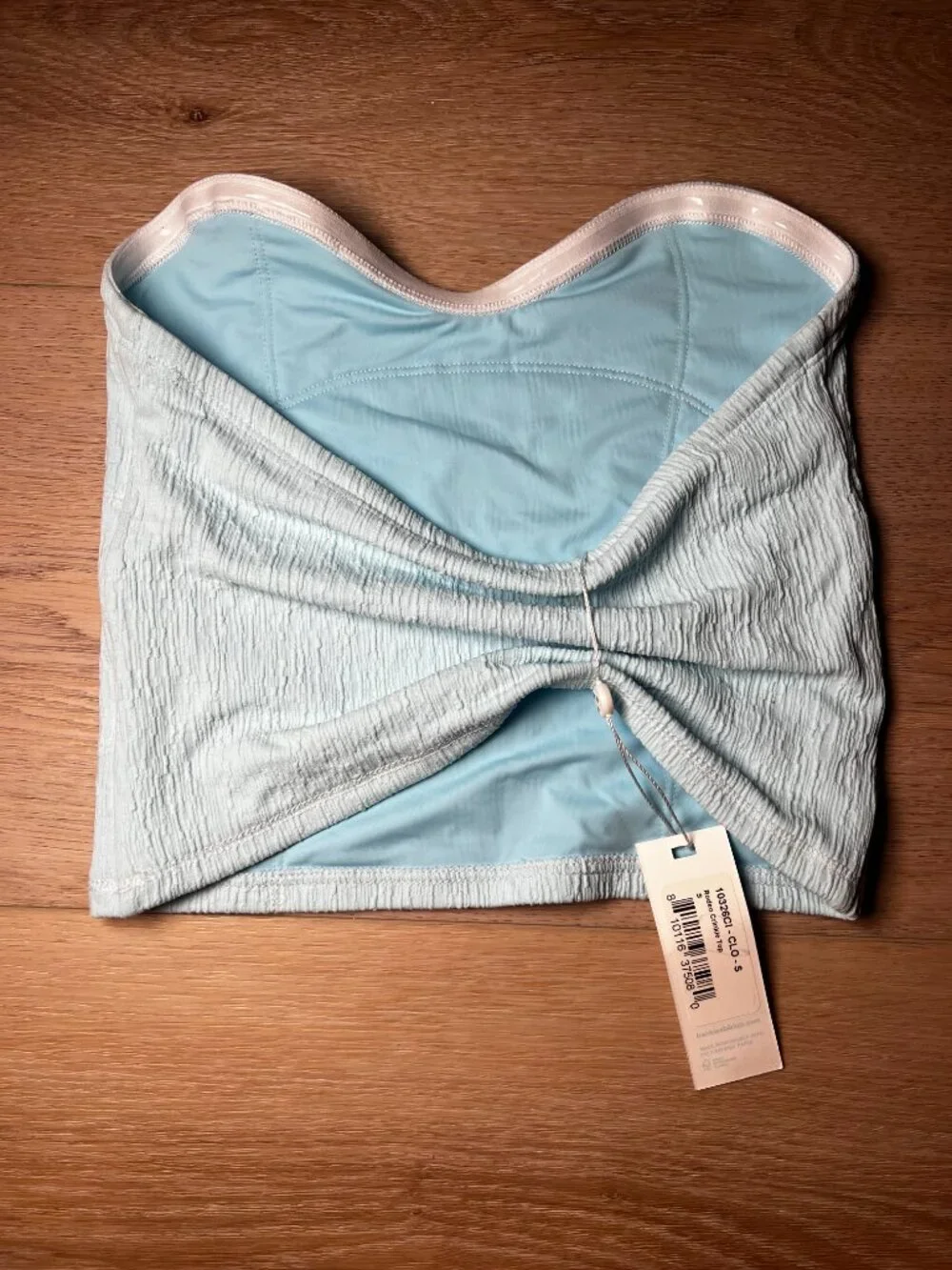 Frankies Bikinis Rodeo Strapless Bikini Top Cloud Burst Size S NWT